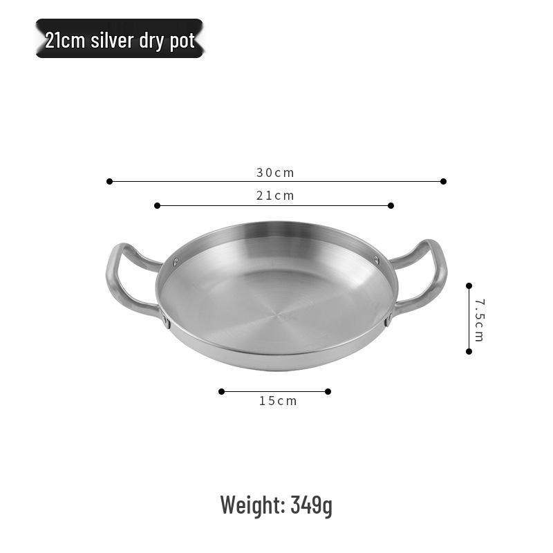 Korean Stainless Steel Double-Ear Hot Pot for Seafood and Rice