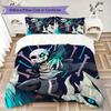 Undertale Sans anime Pattern Bedding,Quilt Set Quilt Cover Pillowcase Home Birthday Gift (1*duvet cover+2*pillowcase,without core)XSJT0917203