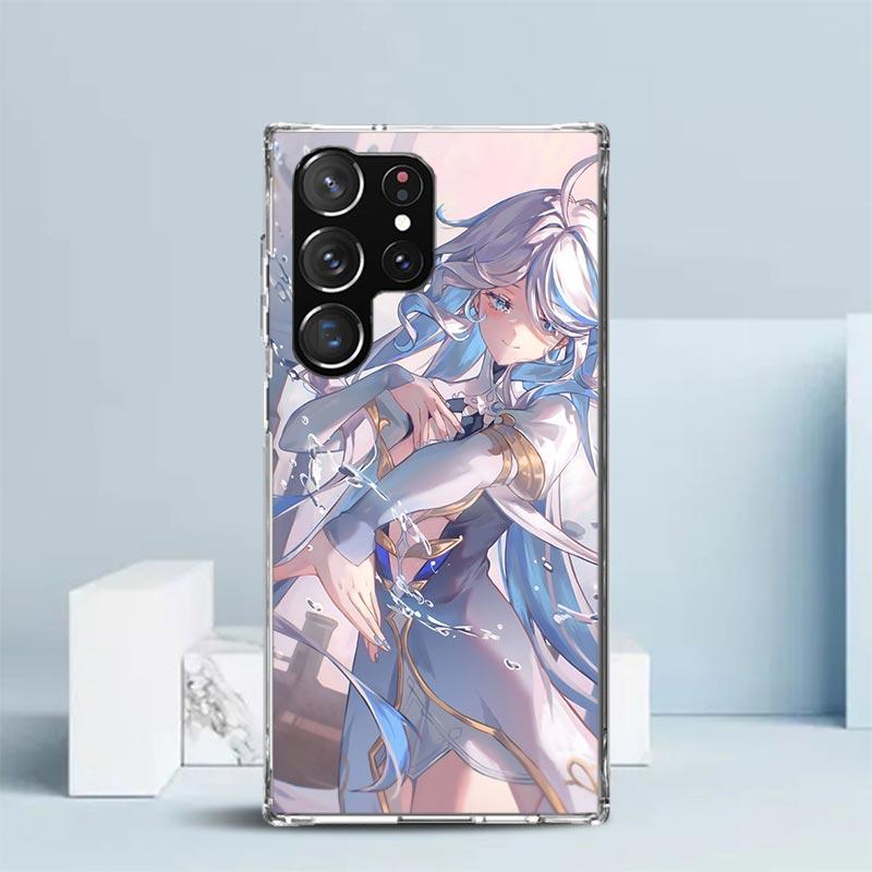 Милая Фурина Genshin Impact Мягкий чехол для Samsung Galaxy S25 Edge S26 S24 S23 Ultra Чехол для телефона S22 S21 Plus S20 FE С рисунком
