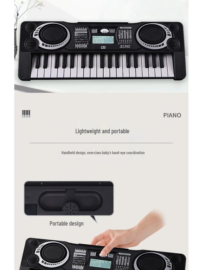 Детское электронное обучающее пианино с 37 клавишами