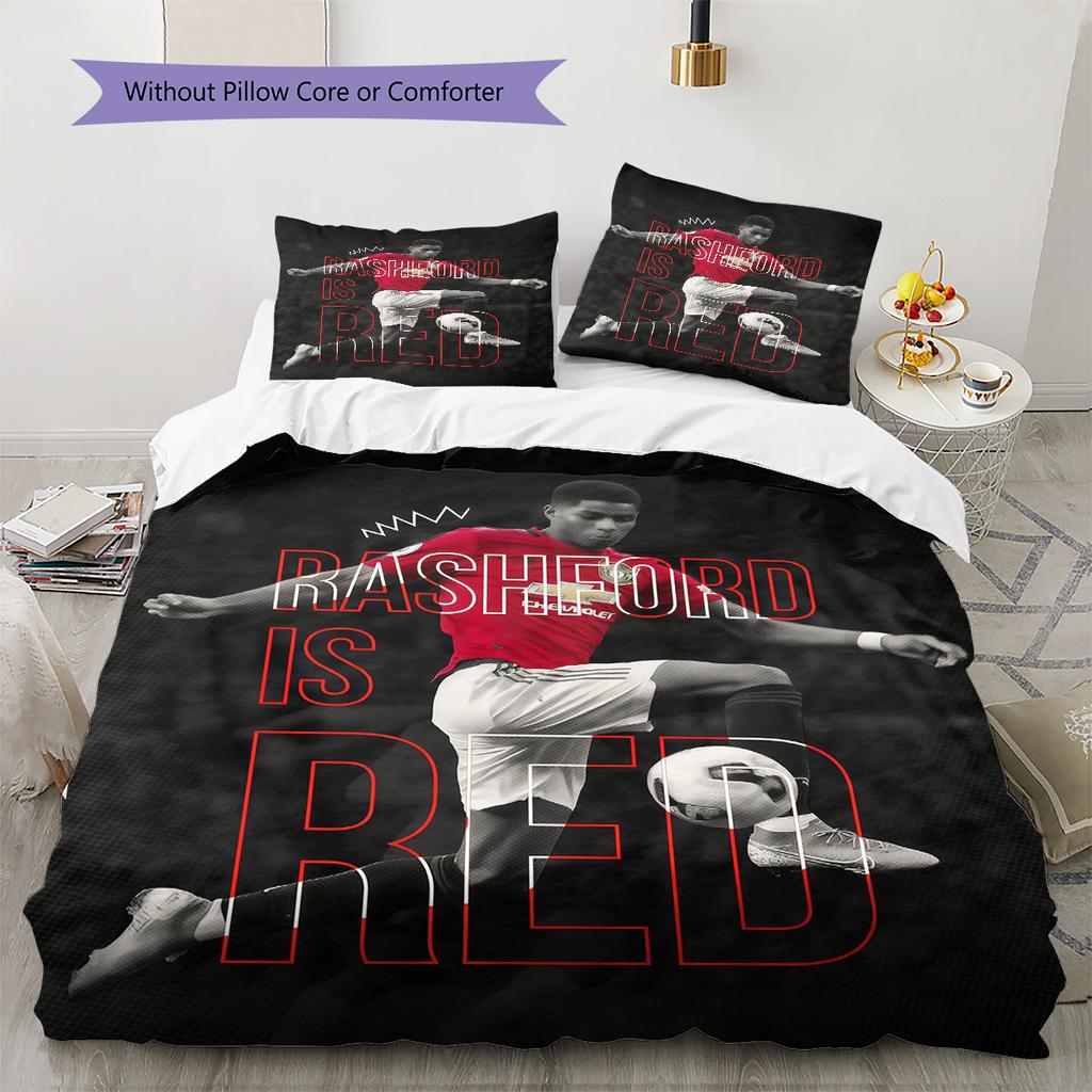 Rashford Pattern Bedding Home Decoration Birthday Gift ( 1 duvet cover + 2 pillowcase, without core),fan merchandise.