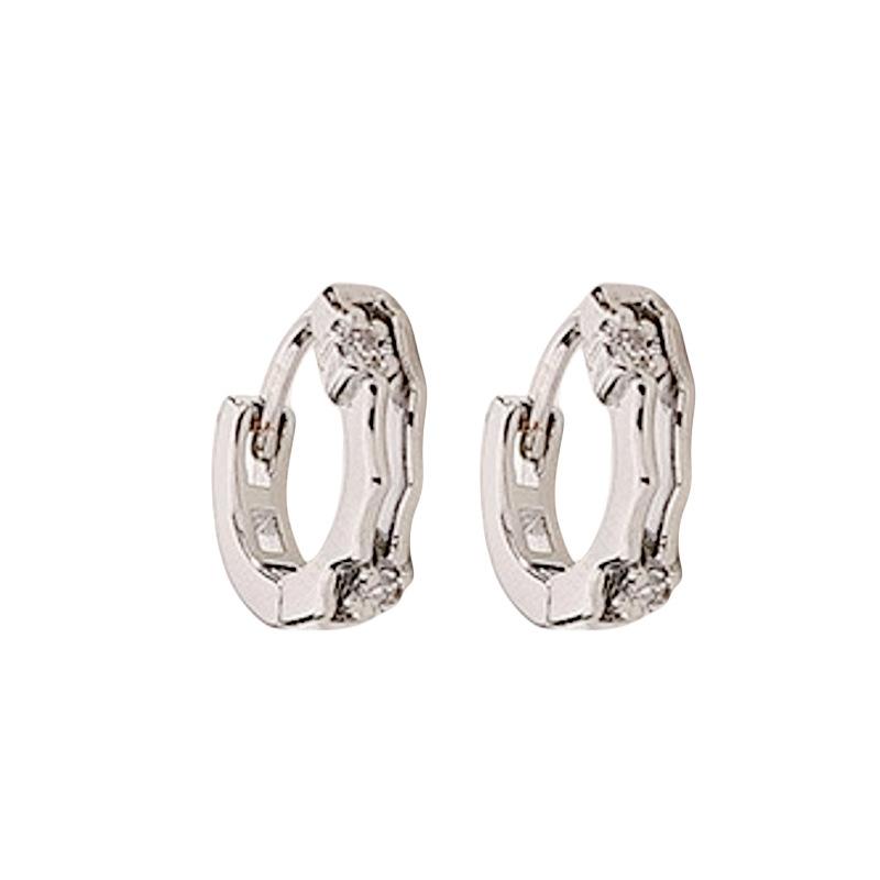 Double-Layer Zircon Ear Buckles, Simple And Cold Wind, Looking Up At Earrings, Female Elegance, Temperament, Super Flash Earrings