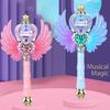Children Girl Glowing Princess Magic Wand Electric Light Music Handheld Wings Fairy Wand Toy