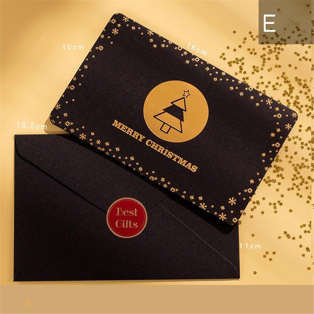 Best Wishes Thanksgiving Message Card Christmas Greeting Card Merry Christmas Bronzing Blessing