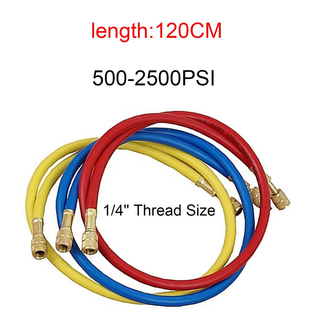 3 шт. шланг для заправки хладагента 500-25000 фунтов на кв. дюйм 1/4" резьба подходит для R12 R22 R134A автомобильный кондиционер HVAC заправочный коллектор манометр