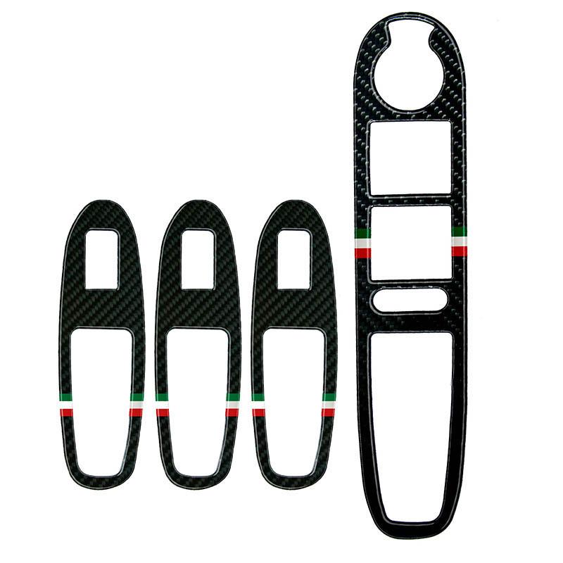 Панель управления двери, окна, декоративная рамка, красные наклейки из углеродного волокна, автомобильные наклейки для интерьера Alfa Romeo 159 2004-2011 гг.