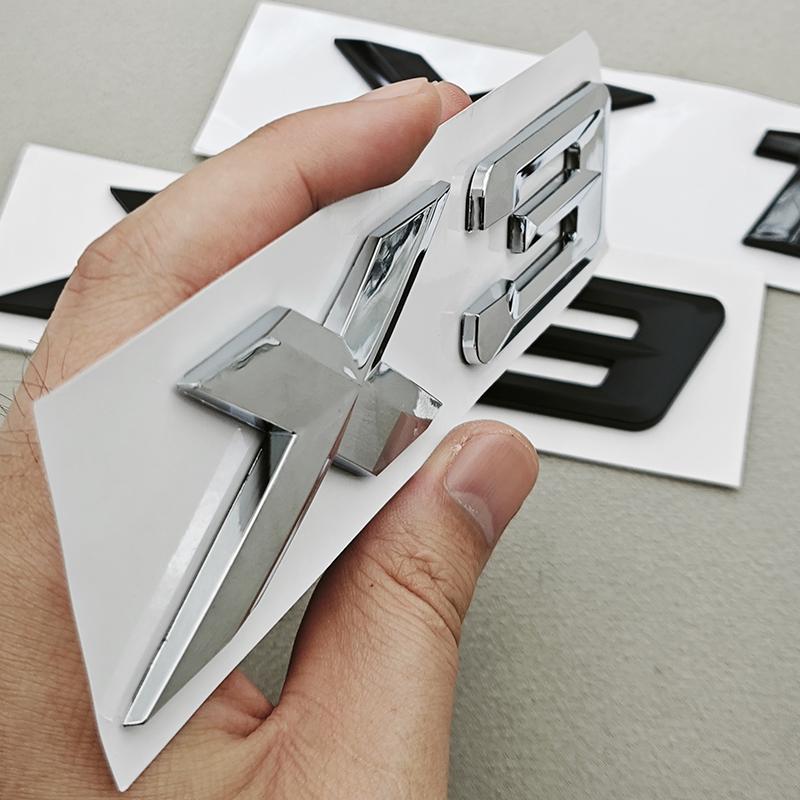 3D ABS Black Chrome Car Letters Rear Trunk Badge X1 X3 Logo Emblem Decals For BMW X1 X3 F48 F25 Sticker Emblem Auto Accessories