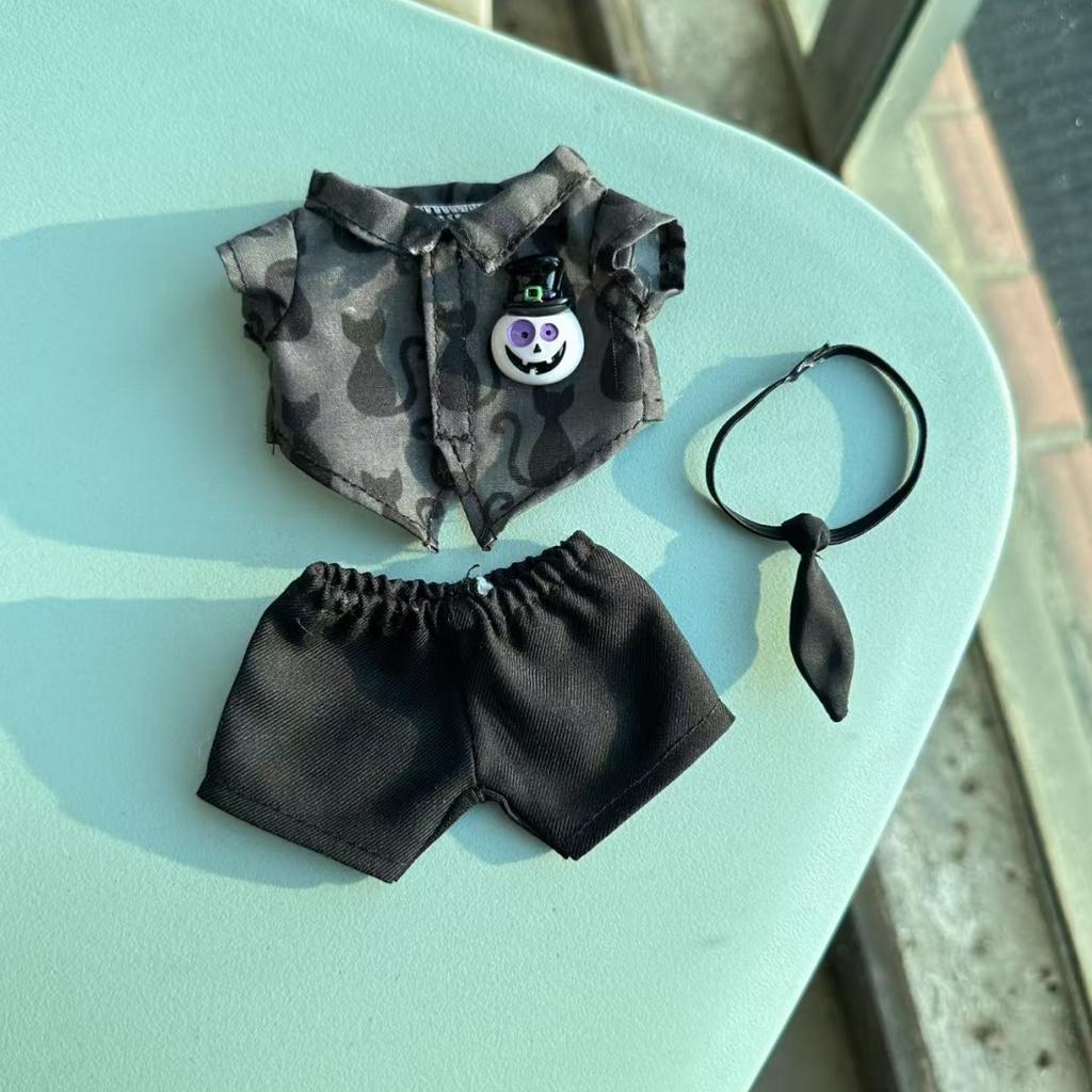 17cm Dolls Clothing For Labubu Outfit Accessories Sitting Party Halloween Trick-Or-Treat Series Accessory Pumpkin Headwear Dress