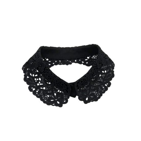 Fake Collar Embroidered Lace Flower Detachable Collar Women Solid Color Hollow Design False Collar Match for Tops Sweatshirts