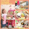 Children's Toy Kitchen, Play Kitchen, Lights and Sounds, 52.5 x 22 x 100 cm, Pink