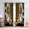 Полиэстер Затемняющие Занавески Окна Для Гостиной, Спальни, Домашнего Декора, Дешевые, Современный Роскошный Бренд, Черный и Золотой,