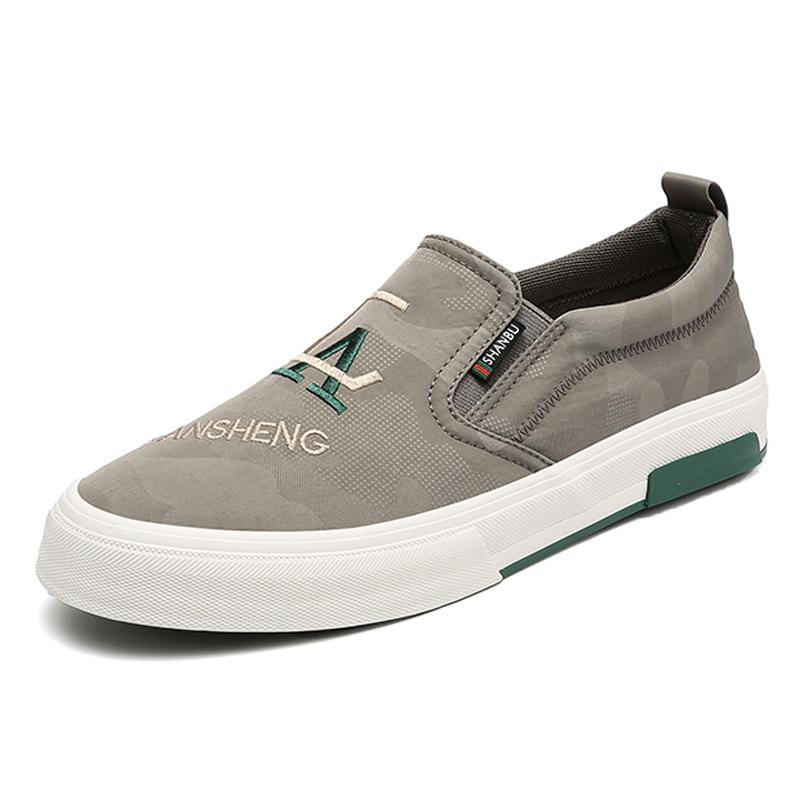 Новая весенняя мужская обувь в корейском стиле, модная и универсальная повседневная мужская парусиновая обувь, однотонная обувь с принтом