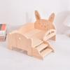 Pig Rabbit Doll Miniature Bed With Stairs Dollhouse Toy Bed Pet Cottage Wooden Mini Bed  BJD Dolls