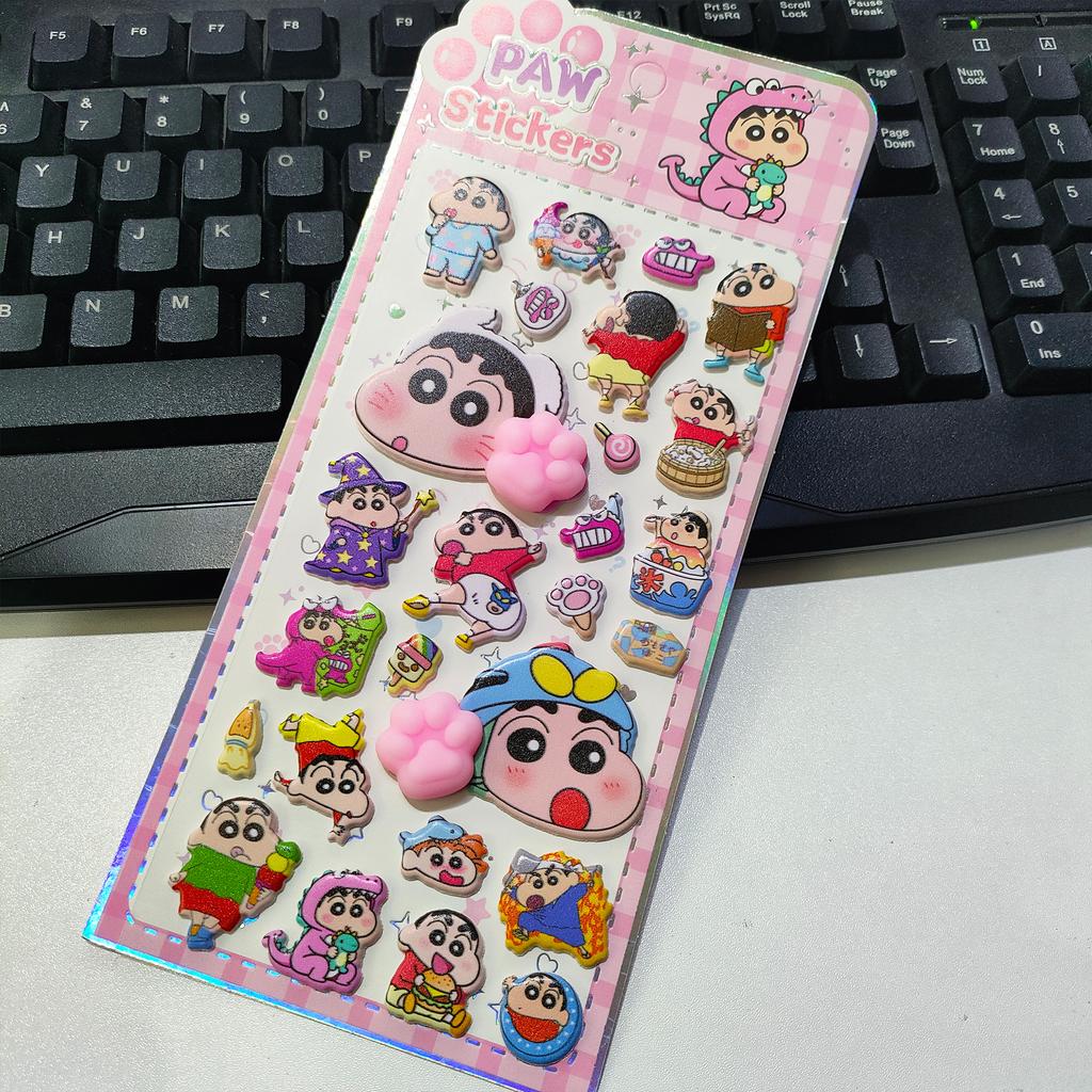 Hot Cute Crayon Shinchan soft three-dimensional stickers, suitable for DIY crafts, laptops, and other decorative stickers