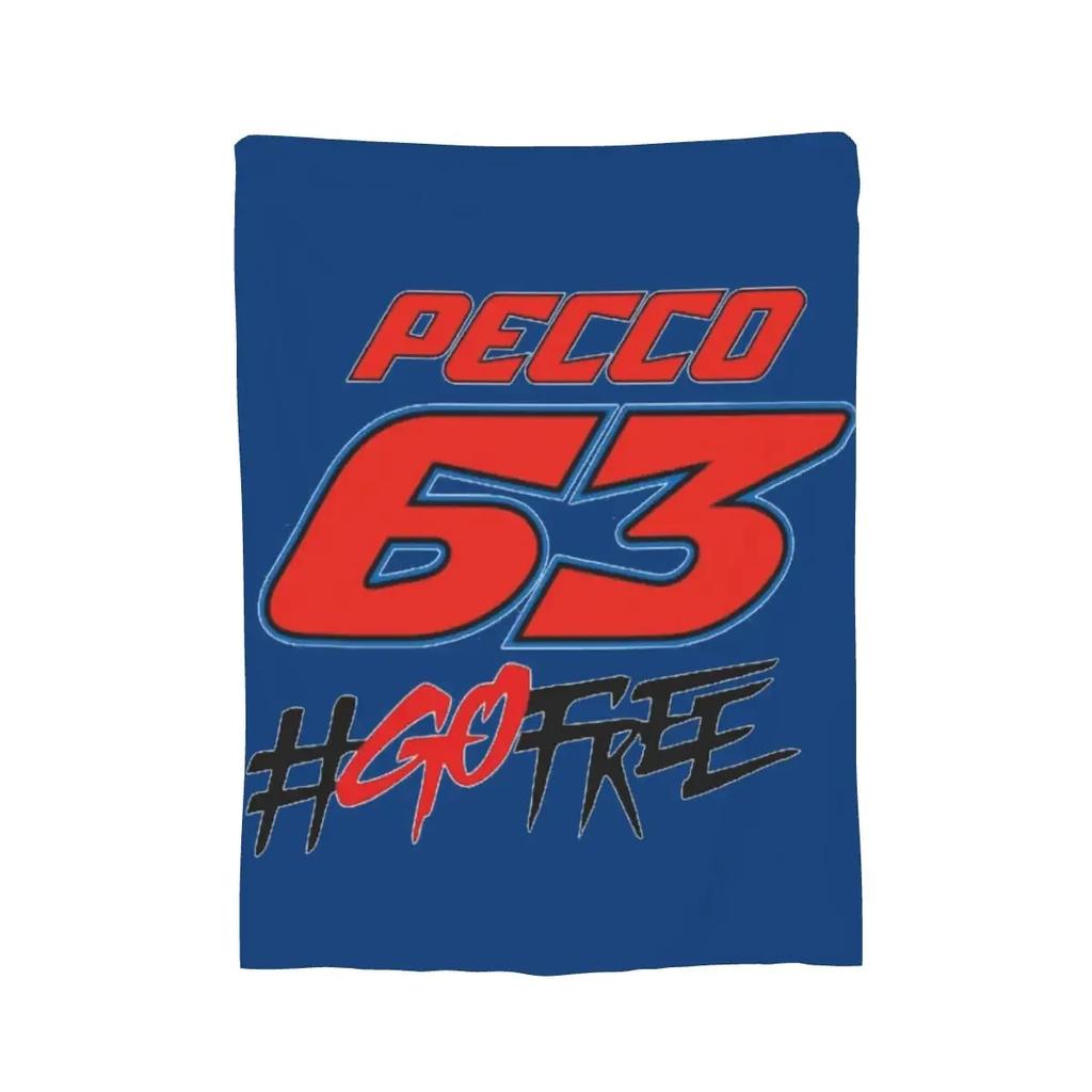 Pecco Bagnaia 63 Go Free Blanket Soft Warm Flannel Throw Blanket Bedspread for Bed Living room Picnic Travel Home Sofa