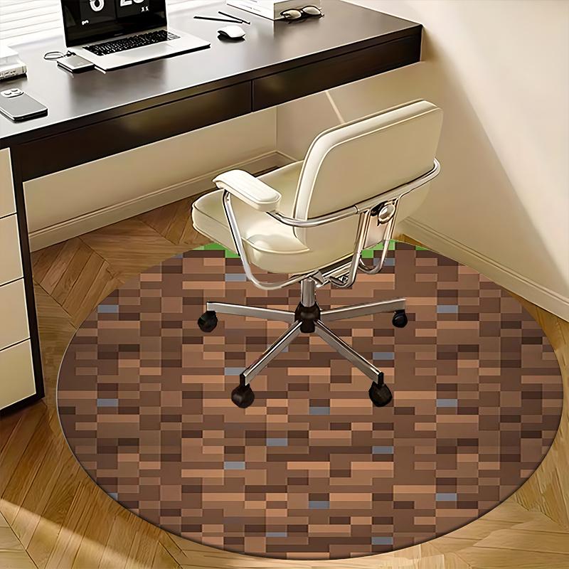 Minecraft Floor Mat Chair mat Round Rug Office carpet, Non slip, Suitable for Living Rooms, Bedrooms Decor 1205567a