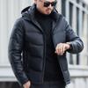 Middle-aged Men's Winter Thickened Genuine Leather Jacket Men's Sheepskin Down Jacket Loose Hooded Jacket Dad Outfit