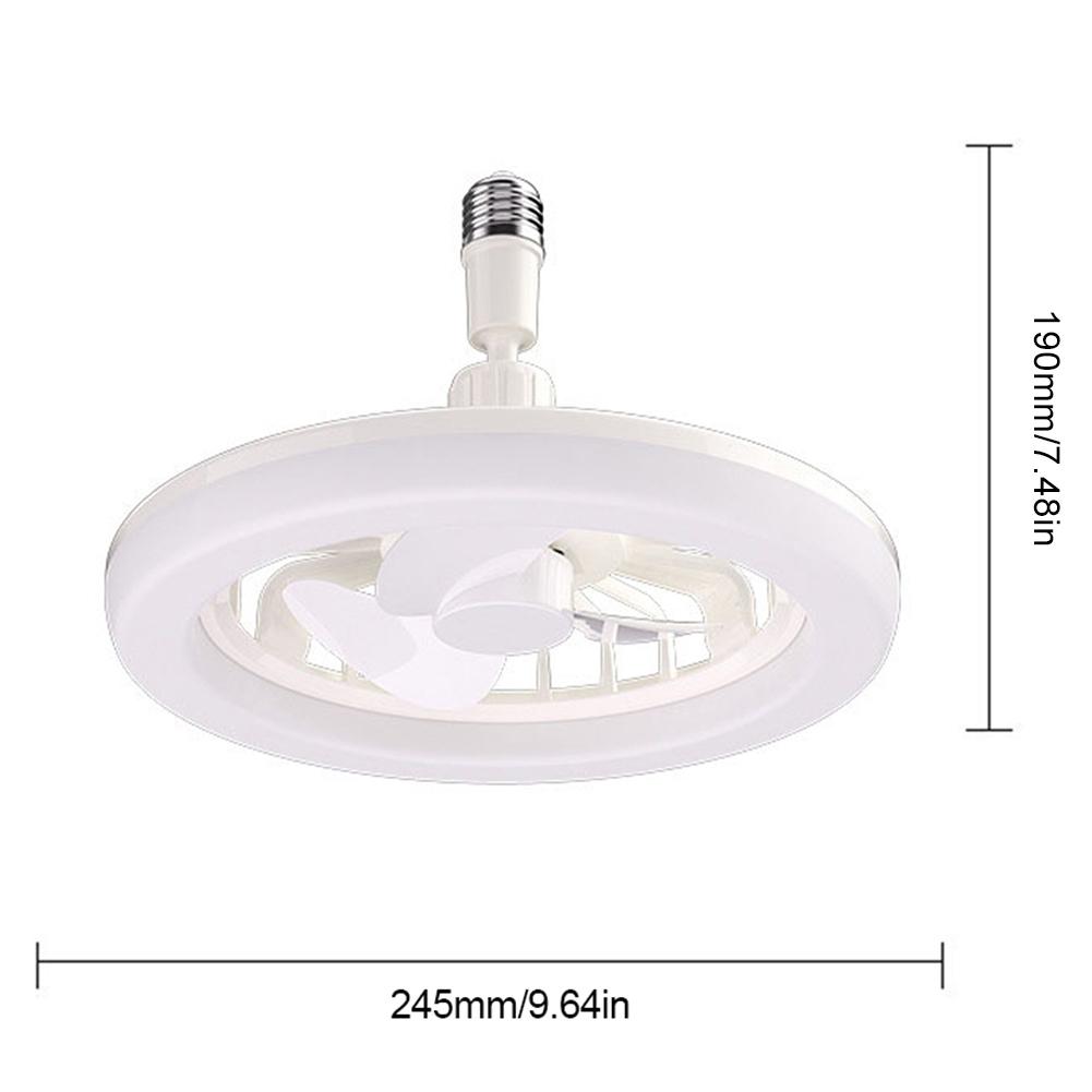 2 In 1 Silent Ceiling Fan Light with Remote Control Electric Cordless Fan Dimming Three Color Light for Home Living Room Bedroom