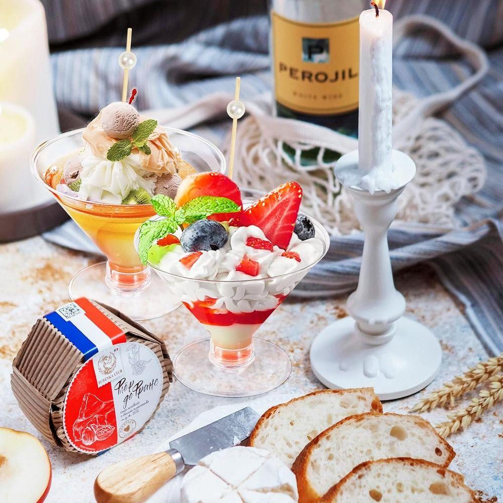 5PCS Disposable Glasses Clear Red Wine Goblet Mousse Cup For Outdoor Party Bar Wedding