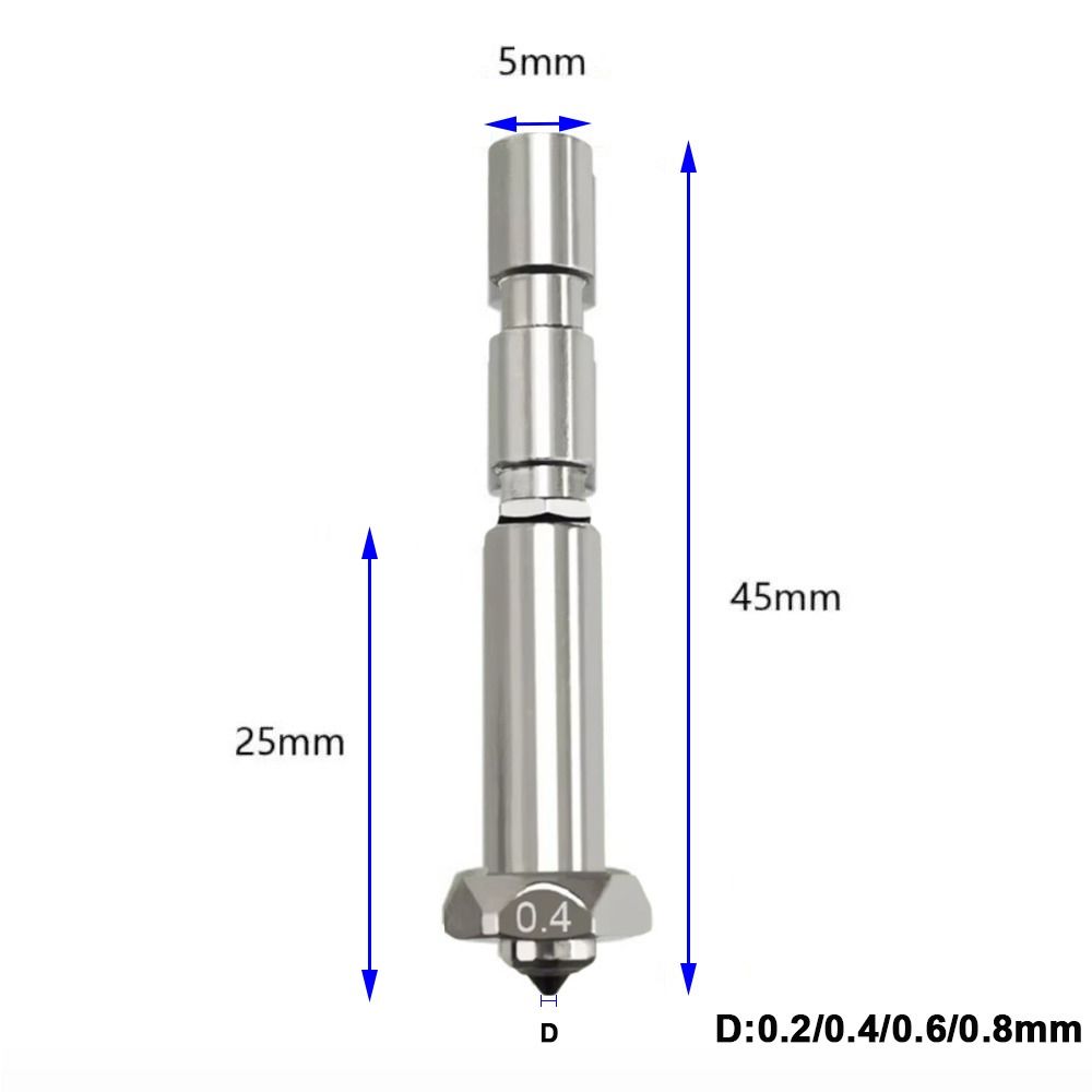 0.2mm 0.4mm 0.6mm 0.8mm 3D Printing Nozzle Quick-Swap Hardened Steel Hotend Integrated for Anycubic Kobra 3 Max Combo