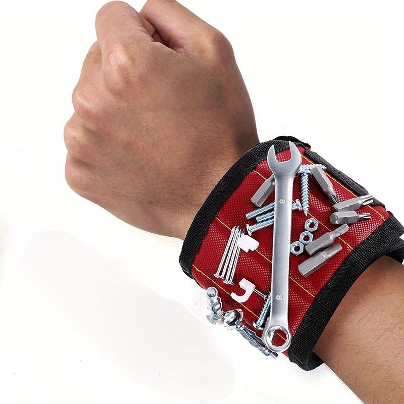 Magnetic Tool Holder Wristband - Adjustable, Heavy-Duty Fabric with Embedded Magnets, Portable Handyman Accessory