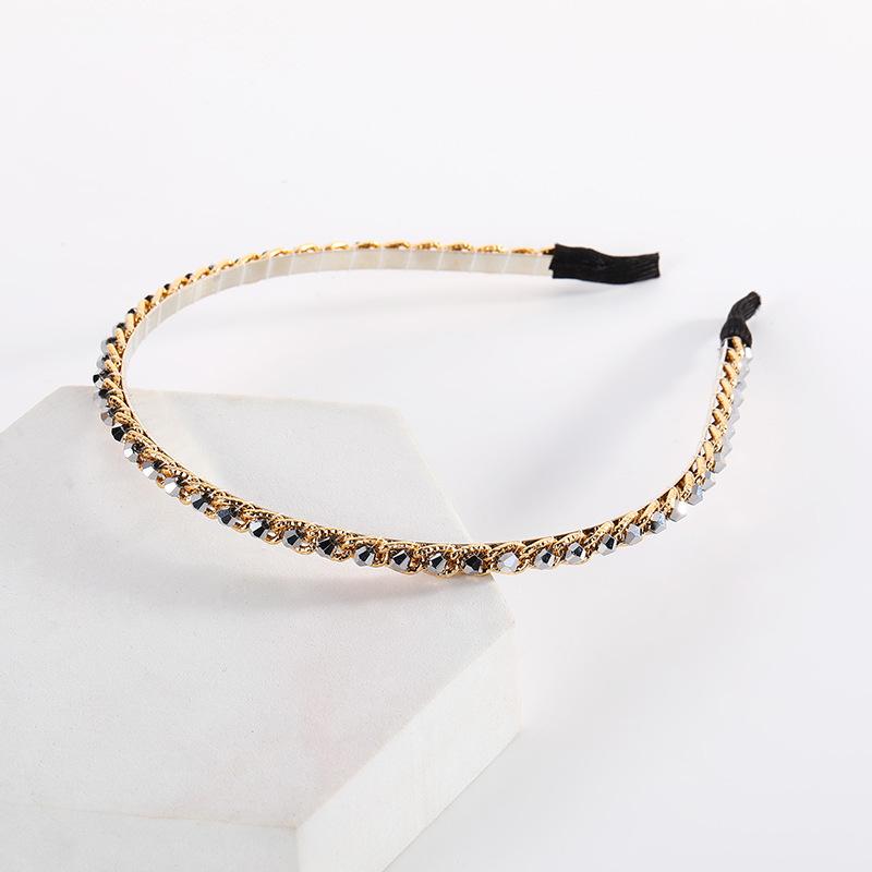 Модный женский обруч для волос, жемчужная повязка на голову с кристаллами и стразами, повязка на голову, аксессуары для волос