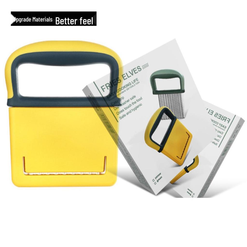 Волнистый картофельный нож – Рисунок «Волчий зуб», Гофрированный слайсер для фигурной нарезки и многофункционального использования