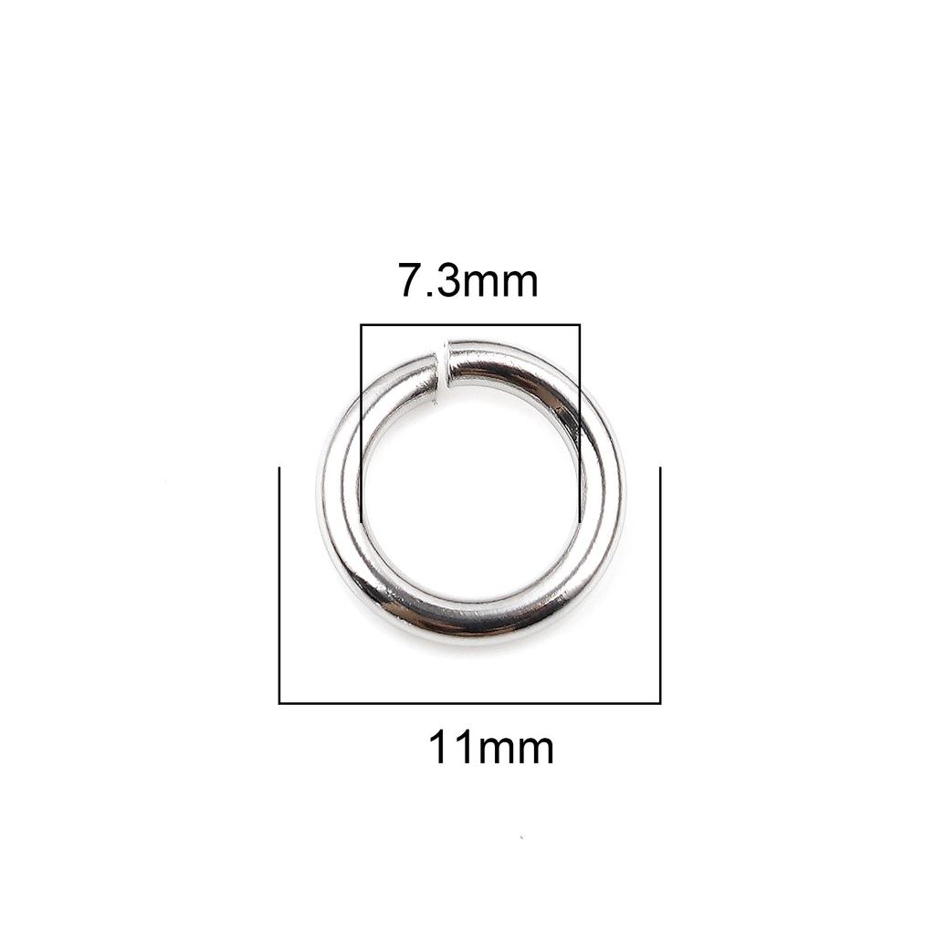 100pcs 0.5mm-1.8mm-4mm-16mm Stainless Steel Open Jump Rings Findings Round Silver Color DIY Making Keychain Necklace Jewelry