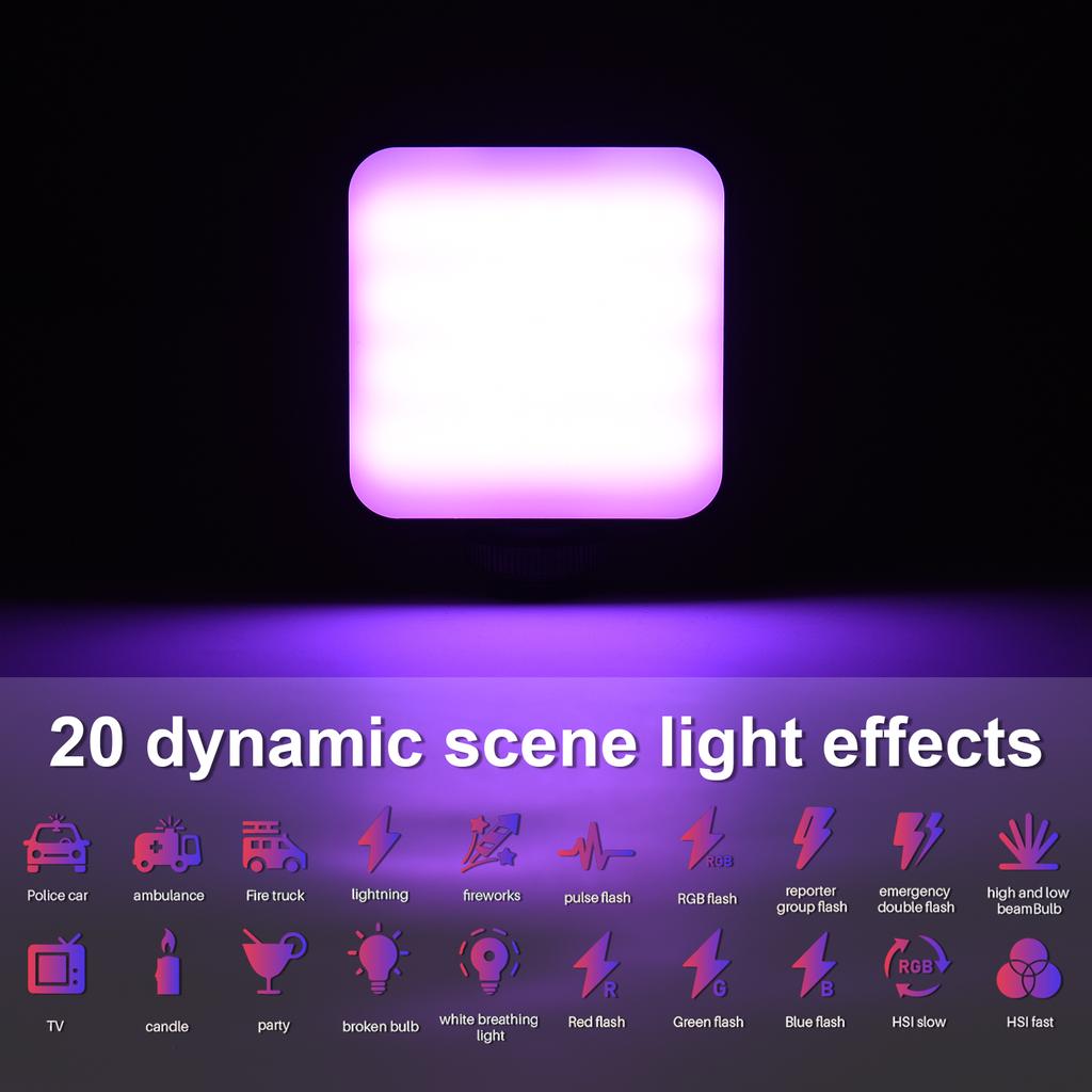 Andoer W64RGB Мини-клипса RGB-видеолампа для мобильного телефона, заполняющая лампа, планшетный компьютер, видеоконференция