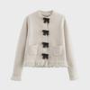 Autumn 2024 Women's Knitted Jacket & Bow Mini Skirt Set