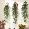 Artificial Leaf Plant Fake Flowers Vines Leaf Wall Hanging Outdoor Garden Home Decoration Plastic Green Plant Ivy