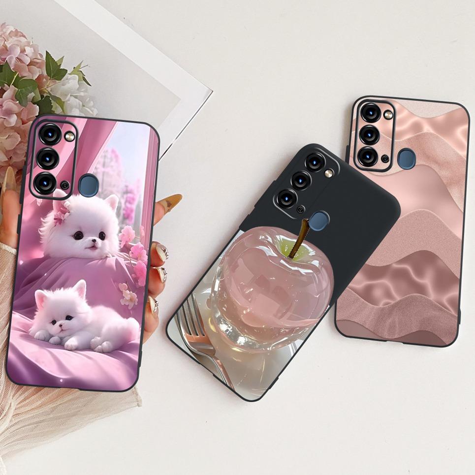 Soft Clear Silicone Casing For Itel Vision 3 Turbo Phone Case Vision 2S Cover Cartoon Cat Dragon Flower Butterfly Pattern Coque