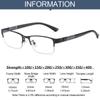 Men's Business Half Frame Reading Glasses Fashion Design Office Presbyopia Eyewear HD TR90 Anti-blue Light Diopter Eyeglasses