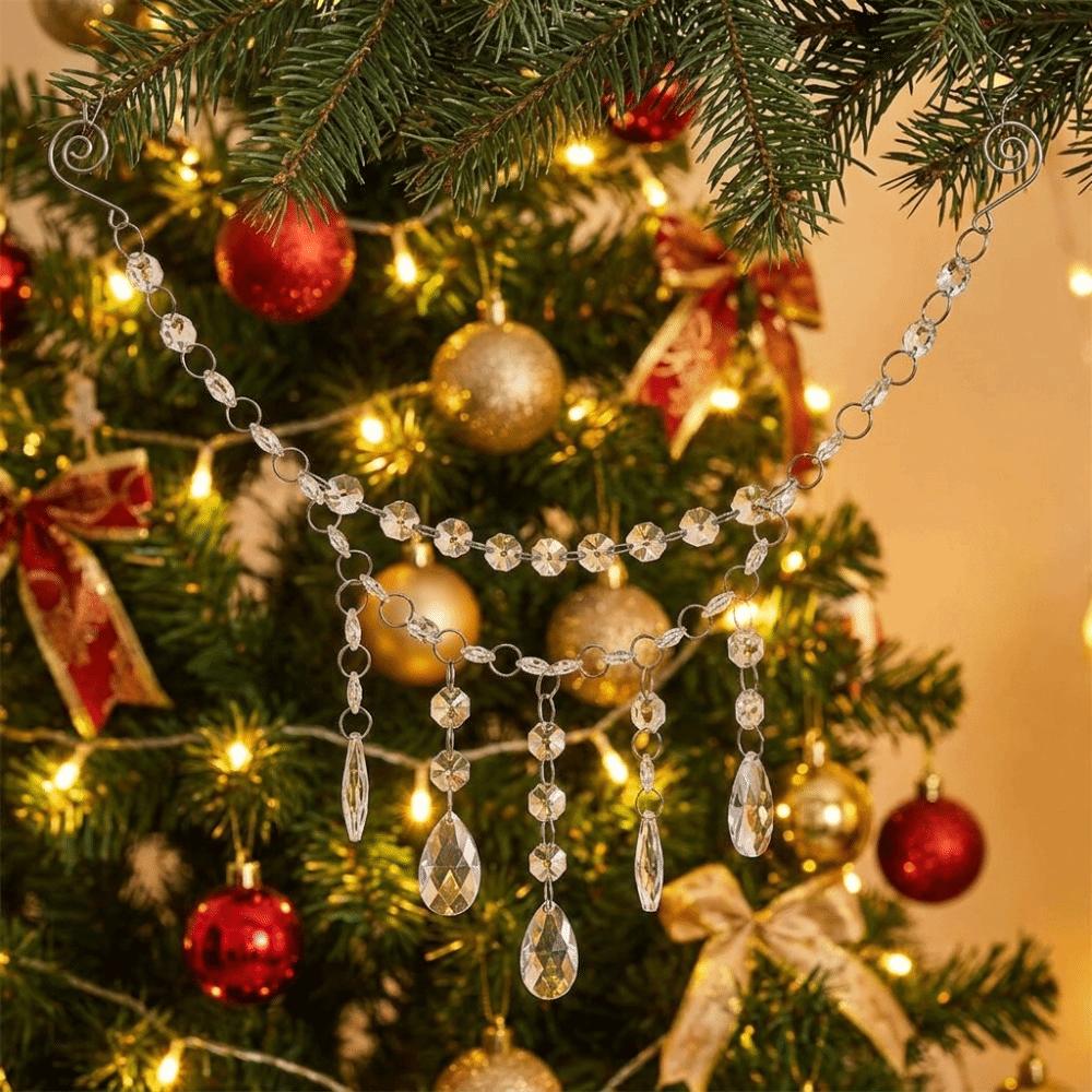 Acrylic Christmas Decorations 3 Layer Rhinestone Beads Pendant Hanging Ornaments Wedding Party