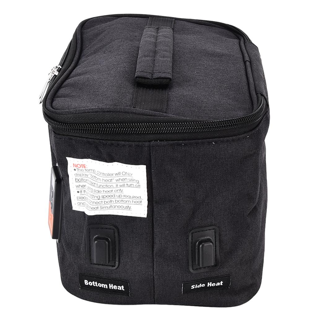 Portable Lunch Oven Bag Black Square Food Warmer Fast Heating Picnic Box for Travel Camping(Black