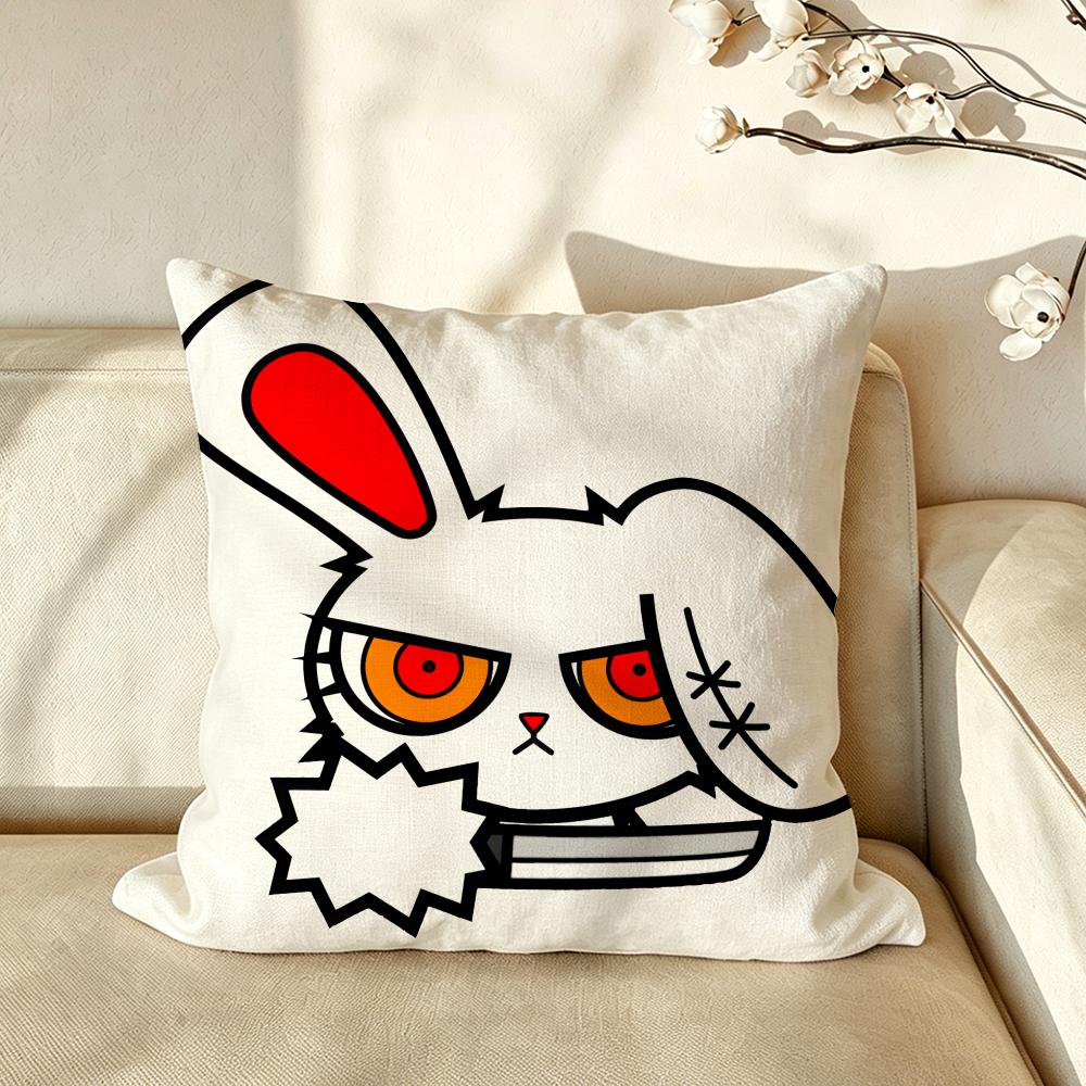Character Bloody BBunny Cushion Cover Pillow Case Antidustmite Pillowcase Silky Short Plush Sofa Cushion Cover hot