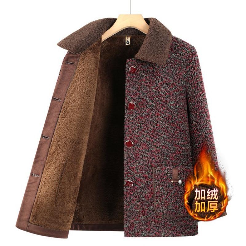 Пальто зимняя одежда осень и зима плюшевый утолщенный шерстяной топ норковая одежда пожилая женщина теплая