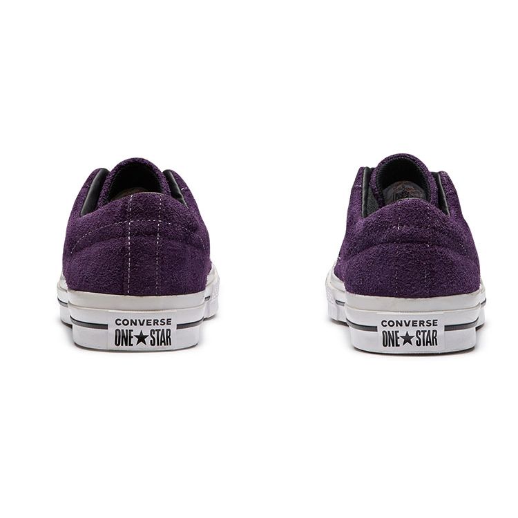 Converse Серия One Star Удобные Универсальные Низкие Кеды из Канваса Унисекс Бело-Фиолетовые 165954C