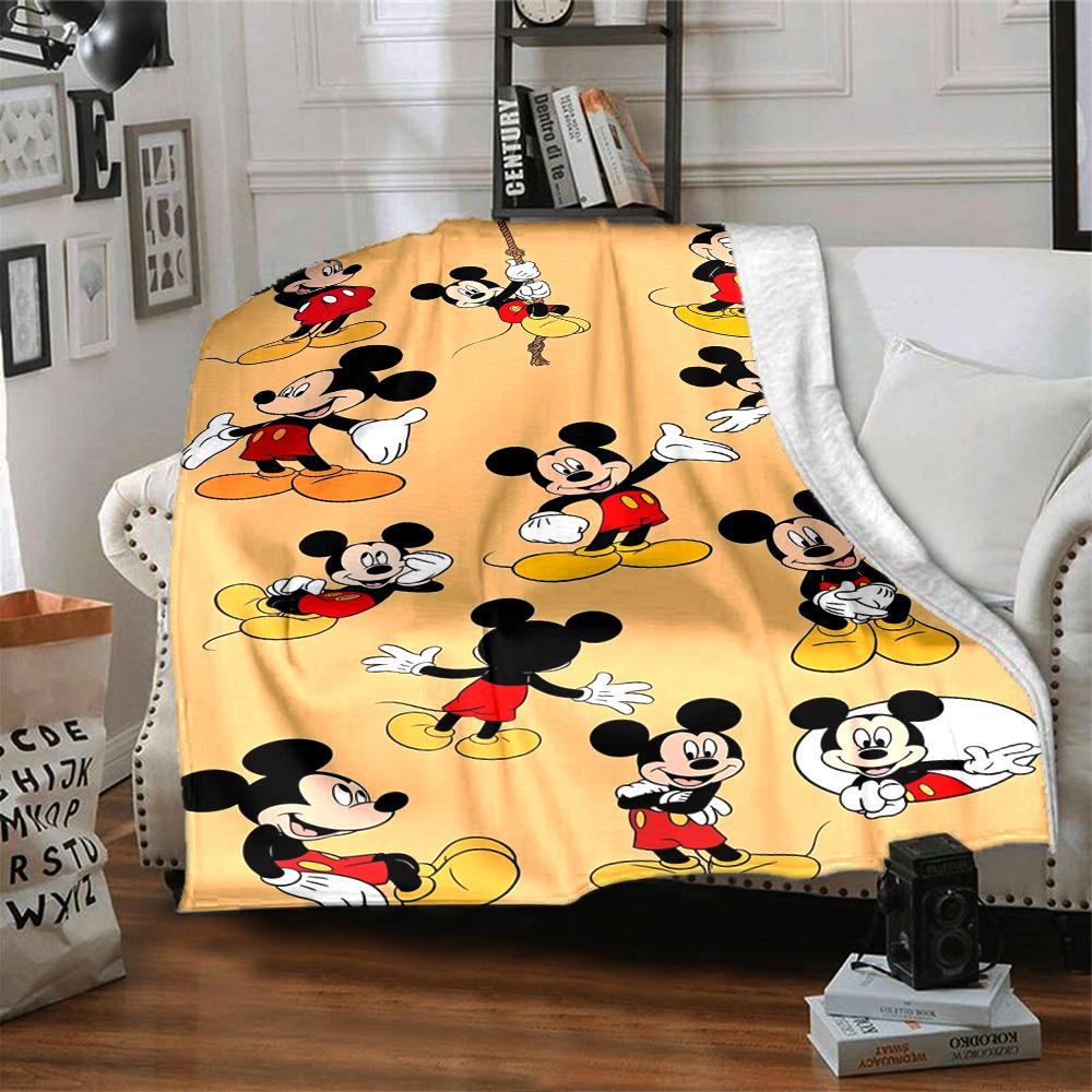Mickey Mouse Adventures Flannel Blanket Super Soft Warm Cozy Blanket For Sofa Bed Office Travel Allseason Home Decor Gift