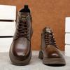 Мужская обувь зима новая ретро кожаные ботинки мужские высокие кожаные термо-бархатные повседневные рабочие ботинки Мартин