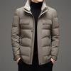 Пуховик с шерстяным воротником, мужская осенне-зимняя новая повседневная куртка средней длины, утепленная и утепленная куртка-пуховик для мужчин