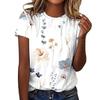 Casual Floral 3D Printed Short Sleeved Round Neck T-shirt