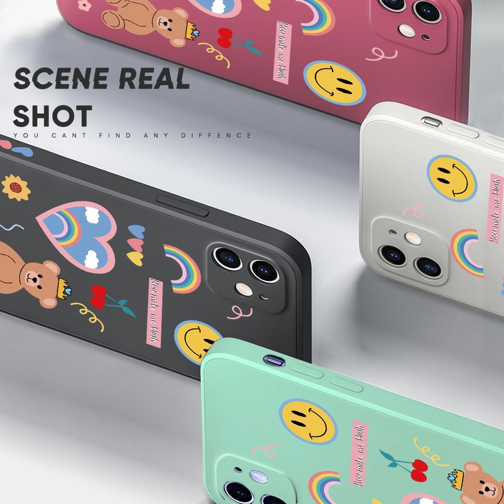 Красочный чехол для телефона с мультяшным медведем для Redmi Xiaomi POCO Note 10 Pro 9 9A 9T 10C 8 7 11 Lite 5G X3 M3 с квадратным краем, полная защита камеры, мягкий чехол из ТПУ