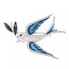 Blue Swallow Bird Brooches For Women Anti Glare Crystal Inlaid Rhinestone Luxury Fashion Brooch Pins Jewelry Gifts