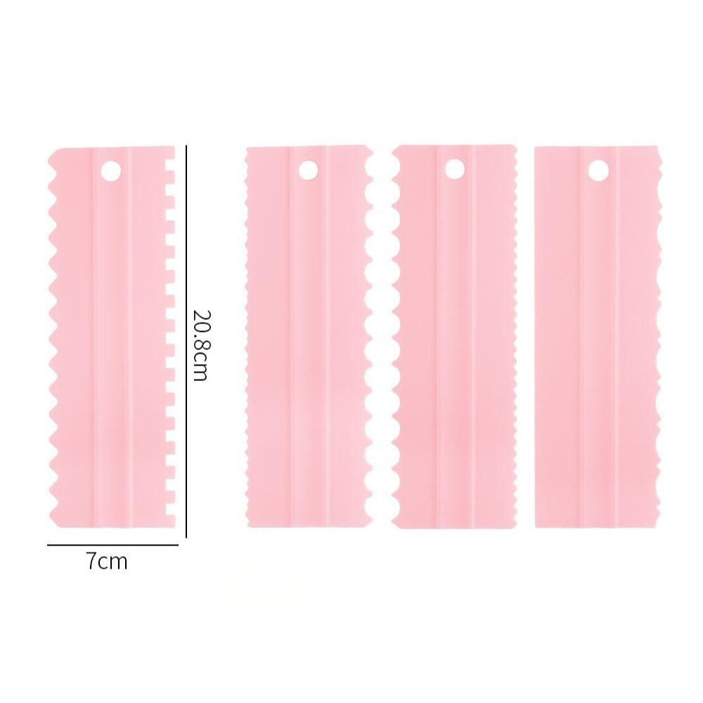 4Pcs Plastic Cake Scraper Stripes Edge Side Cake Pattern Cream Scraper Cake Decorating Comb DIY Baking Tools Baking Accessories