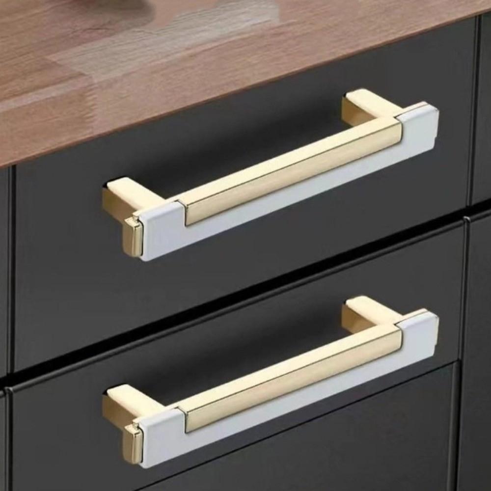 Zinc Alloy Cabinet Pull Double-colors Drawers Pull for Cupboard Dresser Closet