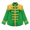 Children's 60s Rock Band Costume - British Star Style Gold Lace Top with Long Sleeves for Music Cosplay