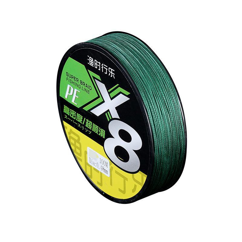 8-ми прядная плетеная рыболовная леска из полиэтилена, 100 м, высокая прочность на разрыв, устойчивость к поклевкам, износостойкость, дальний заброс, повышенная прочность.