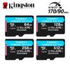 Kingston Карта памяти Micro SD 512 ГБ TF карта 64 ГБ 128 ГБ 256 ГБ U3 V30 A2 высокоскоростная карта Micro SD до 170 Мбит/с 4K Flash TF карта для экшн-камер, дронов