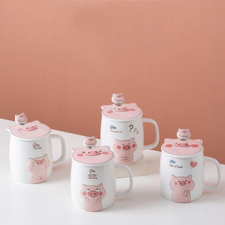 Мультяшная милая забавная кружка со свиньей, творческая личность, керамическая чашка для воды, чашка для молока, кофейная чашка, чашка для сока